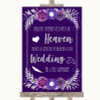 Purple & Silver Heaven Loved Ones Personalized Wedding Sign