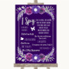 Purple & Silver I Spy Disposable Camera Personalized Wedding Sign
