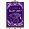 Purple & Silver Instagram Photo Sharing Personalized Wedding Sign