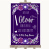 Purple & Silver Let Love Glow Glowstick Personalized Wedding Sign