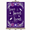 Purple & Silver Love Is Sweet Take A Treat Candy Buffet Wedding Sign