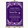 Purple & Silver Photo Guestbook Friends & Family Personalized Wedding Sign