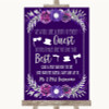 Purple & Silver Photo Prop Guestbook Personalized Wedding Sign