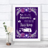Purple & Silver Photobooth This Way Left Personalized Wedding Sign