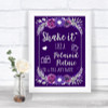 Purple & Silver Polaroid Picture Personalized Wedding Sign