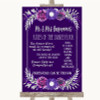 Purple & Silver Rules Of The Dance Floor Personalized Wedding Sign