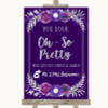 Purple & Silver Toilet Get Out & Dance Personalized Wedding Sign