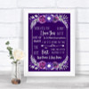 Purple & Silver When I Tell You I Love You Personalized Wedding Sign