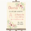 Blush Peach Floral Cheers To Love Personalized Wedding Sign