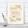 Blush Peach Floral Cheeseboard Cheese Song Personalized Wedding Sign
