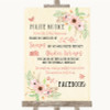 Blush Peach Floral Don't Post Photos Facebook Personalized Wedding Sign