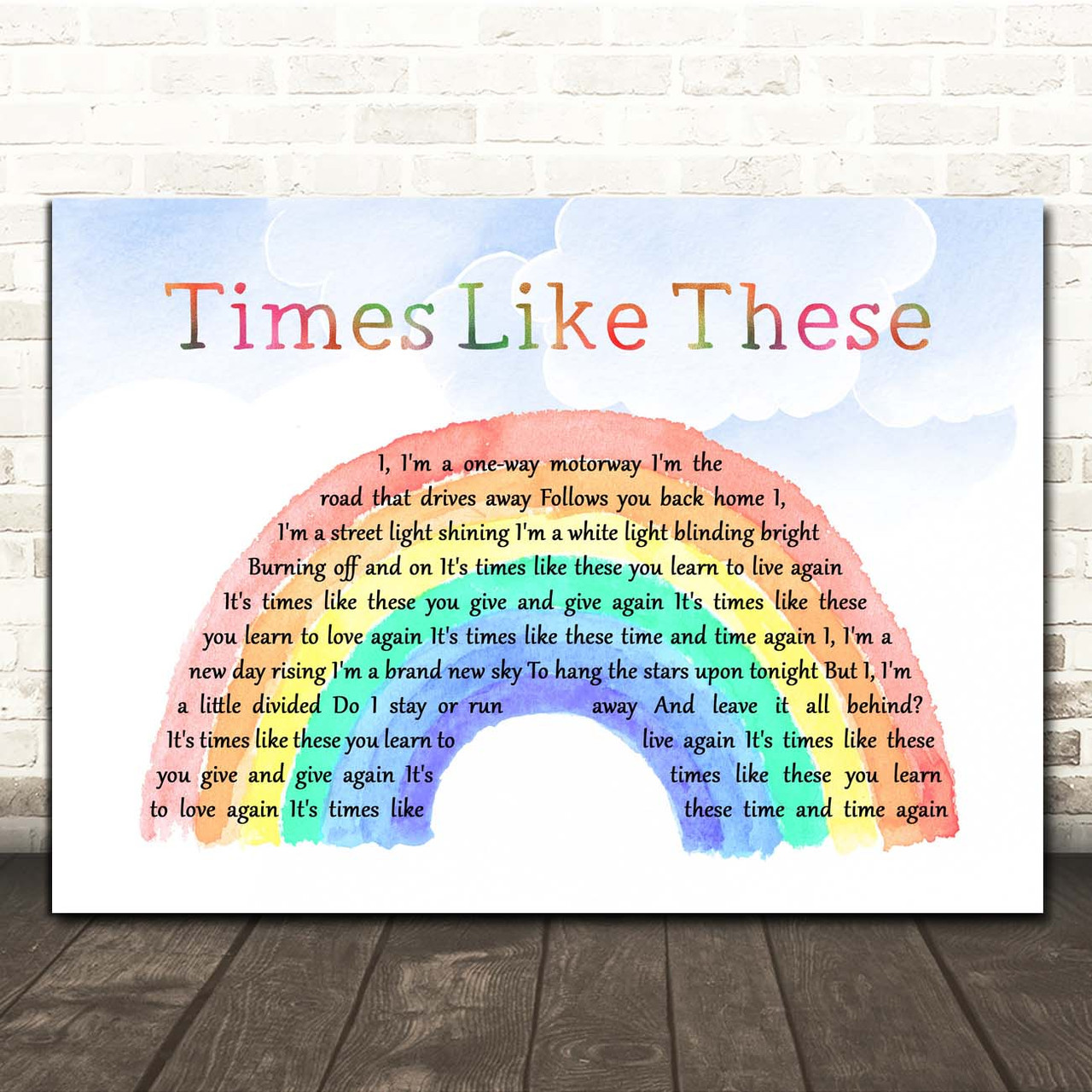 Foo Fighters Times Like These Heart Song Lyric Music Wall Art