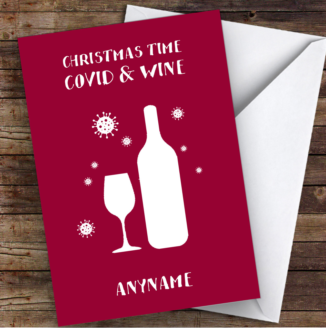 Funny Christmas Time Covid & Wine Humour Song Lockdown Christmas Card - Red Heart Print funny-christmas-time-covid-wine-humour-song-lockdown-christmas-card-red-heart-print