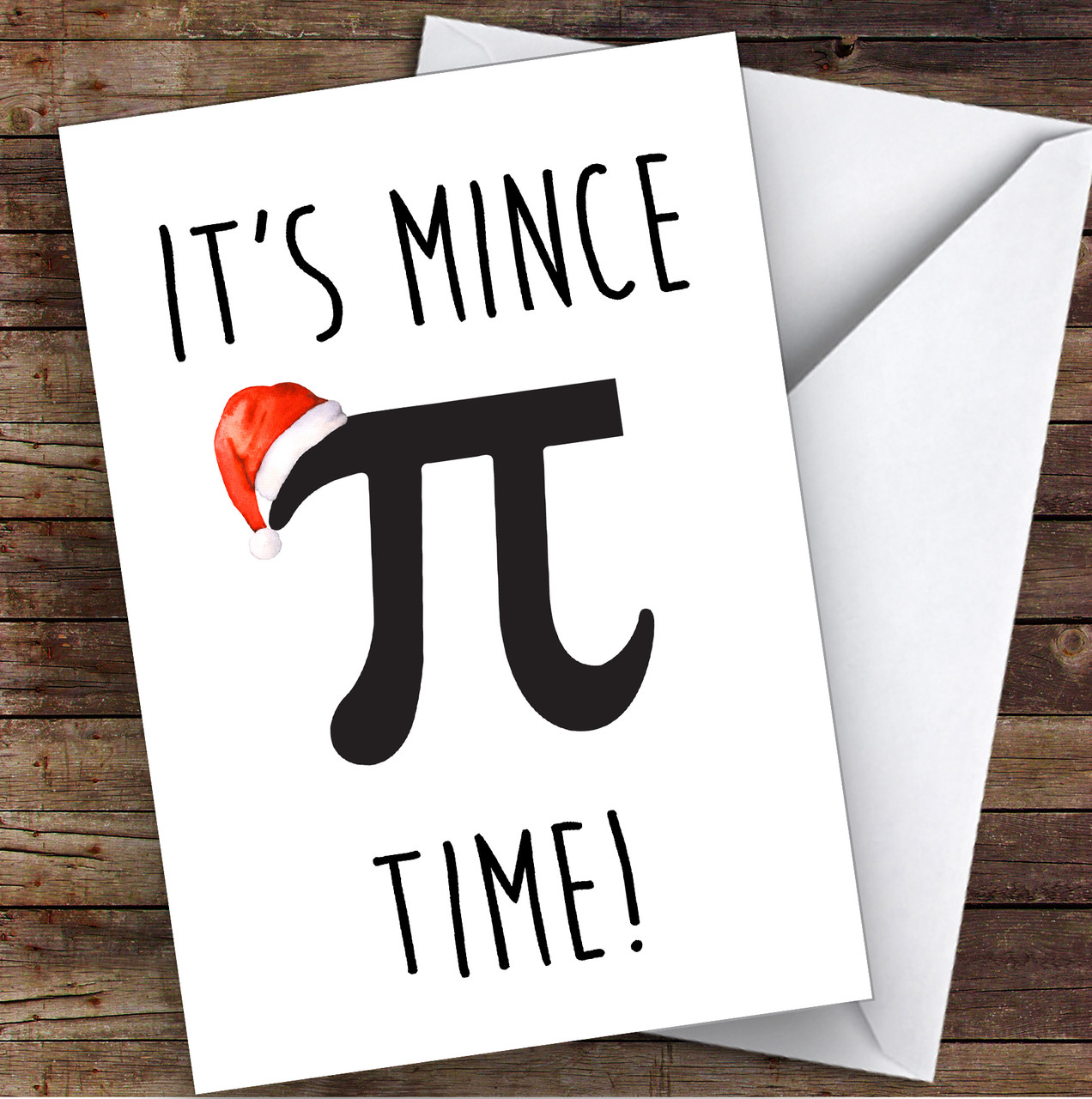 Funny Maths Mince Pi Joke Personalized Christmas Card - Red Heart ...