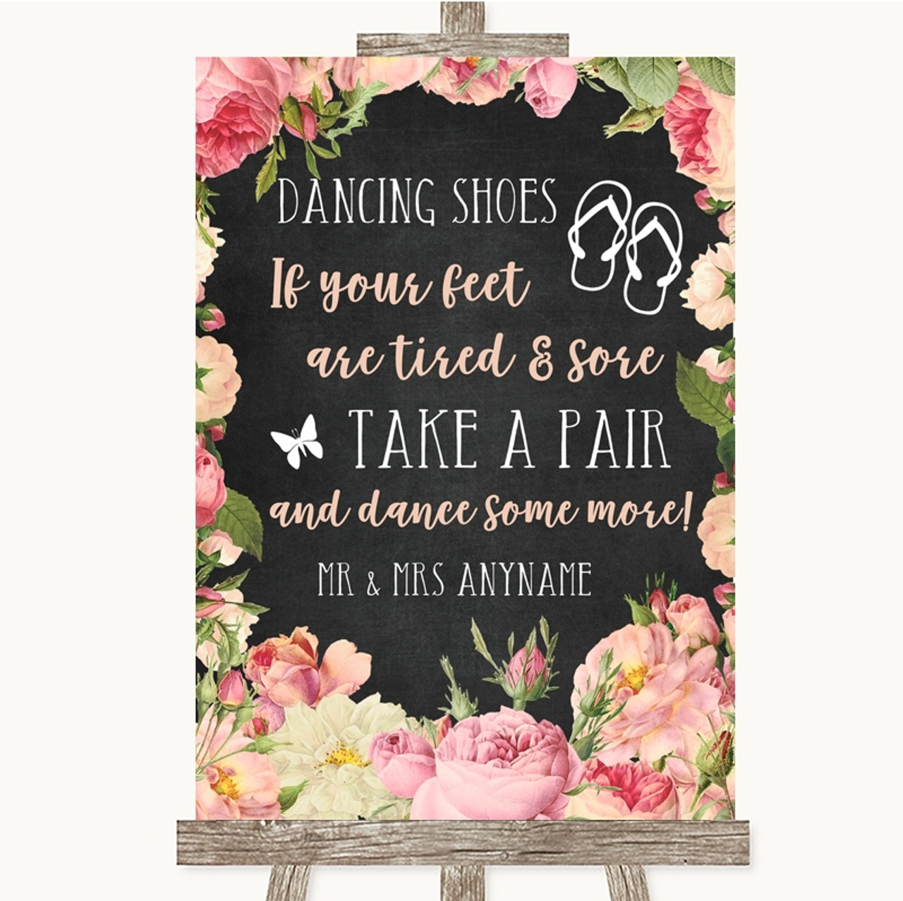 Flip Flops Wedding Print Personalised Wedding Sign, Wedding Print