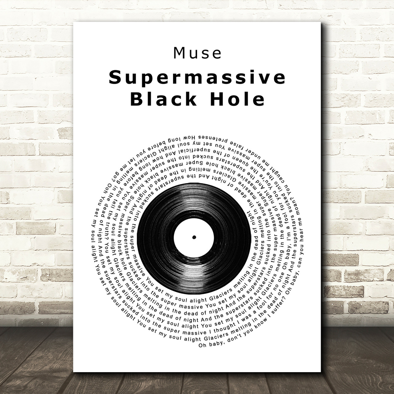 Muse Supermassive Black Hole Vinyl Record Song Lyric Music Art