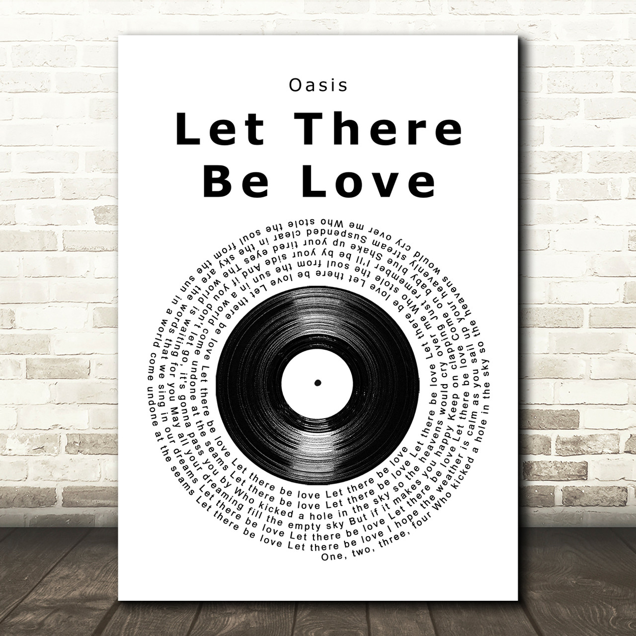 Oasis Let There Be Love Vinyl Record Song Lyric Music Art Print - Red Heart  Print