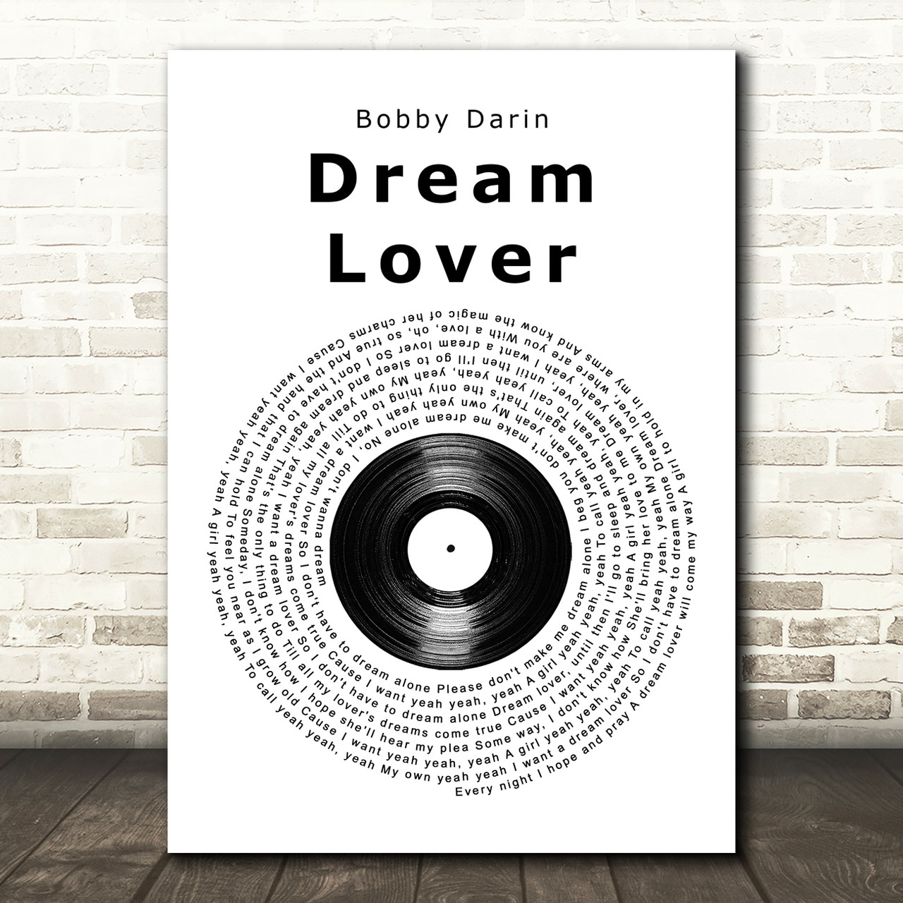 Bobby Darin Dream Lover Vinyl Record Song Lyric Music Art Print - Song  Lyric Designs