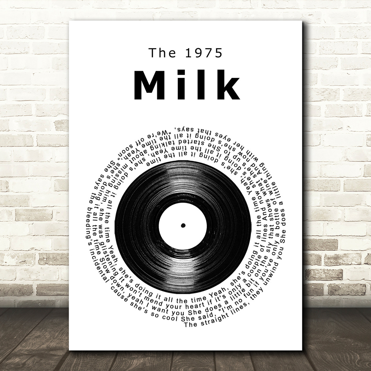 The 1975 Milk Vinyl Record Song Lyric Music Art Print - Red Heart