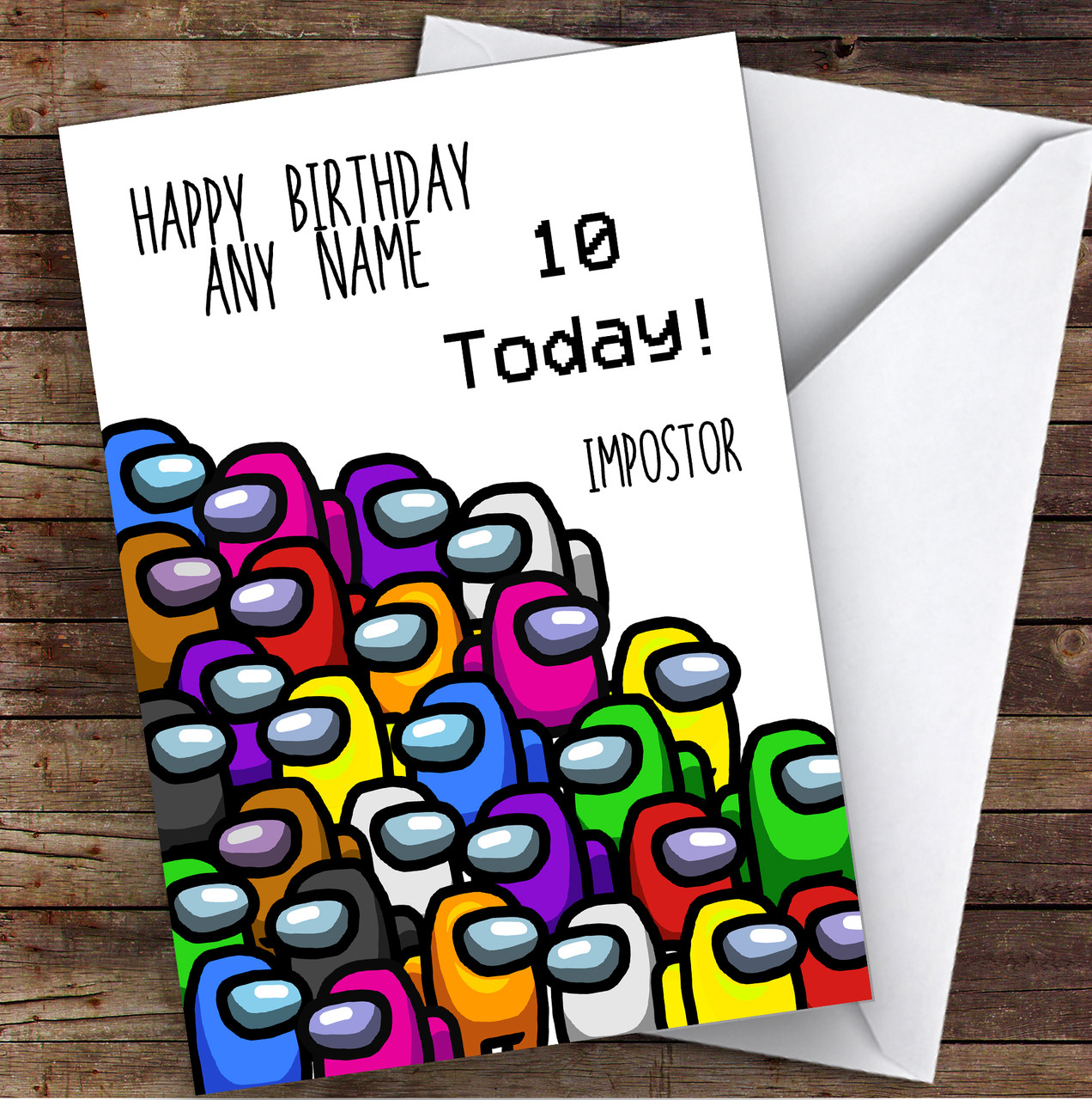 Personalised HAPPY BIRTHDAY AMONG US Imposter Son Kids Daughter Niece  Nephew /ID