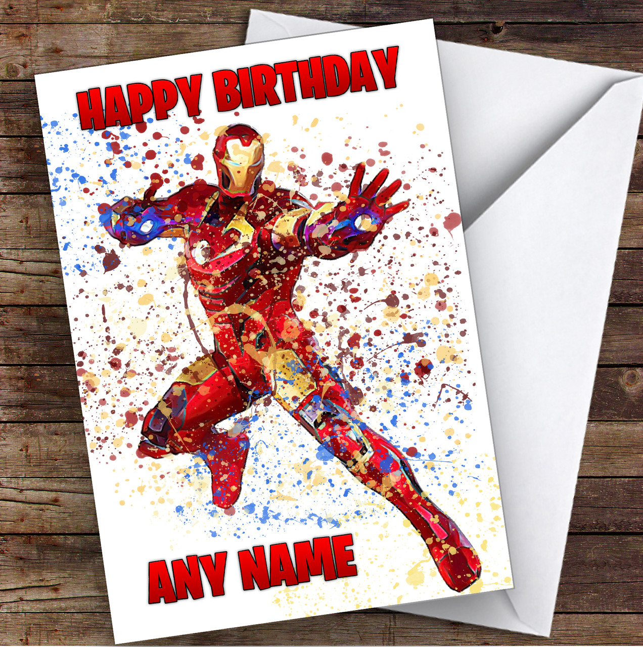 Splatter Art Superhero Gaming Iron Man Children's Kids Birthday