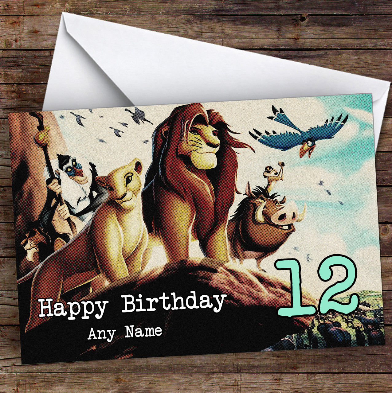 The Lion King Vintage Children's Kids Personalized Birthday Card - Red ...