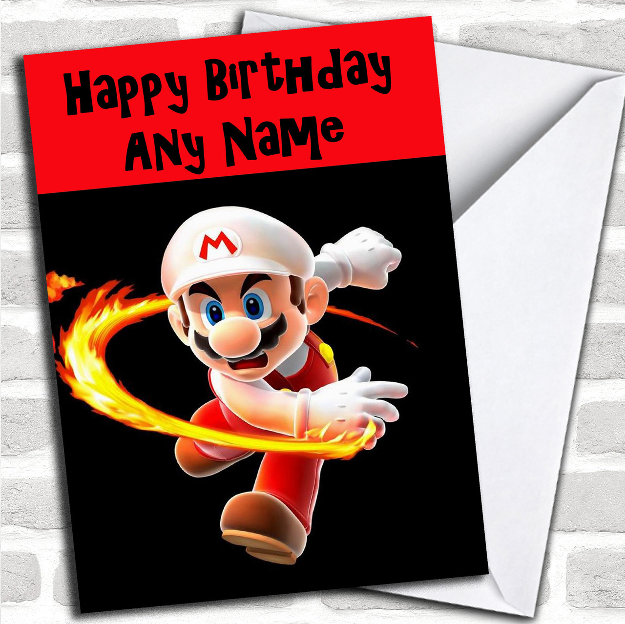 Super Mario Personalized Birthday Card - Red Heart Print super-mario-personalized-birthday-card-red-heart-print