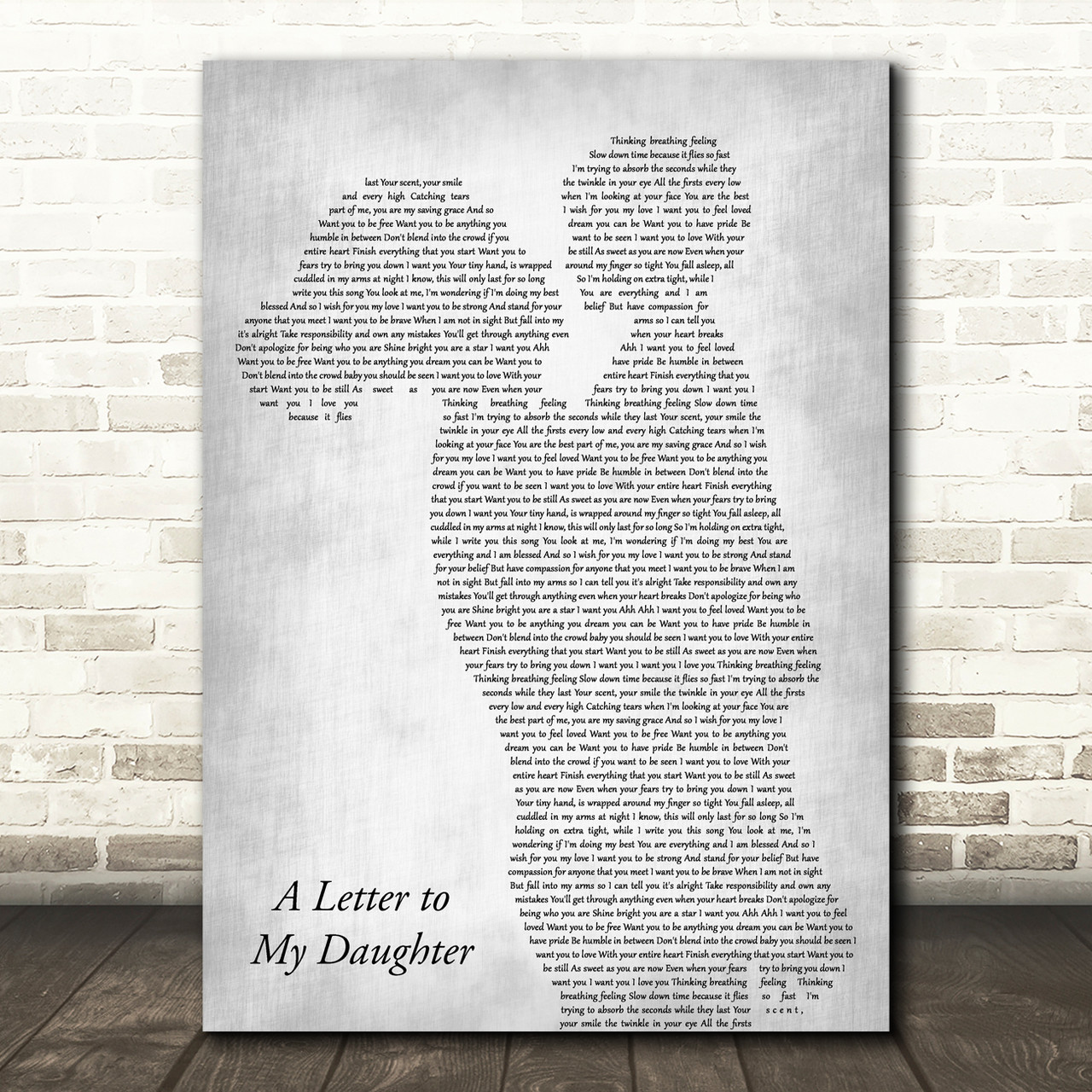 Kerri Brown A Letter To My Daughter Kerri Brown A Letter to My Daughter Mother & Child Grey Song Lyric Art
