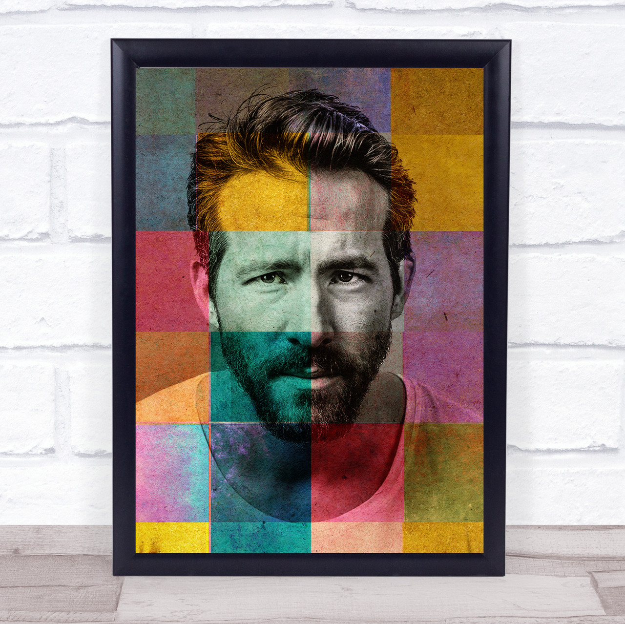  Ryan Reynolds Poster Canvas Prints Wall Art For Home Office  Decorations With Framed 16x12: Posters & Prints