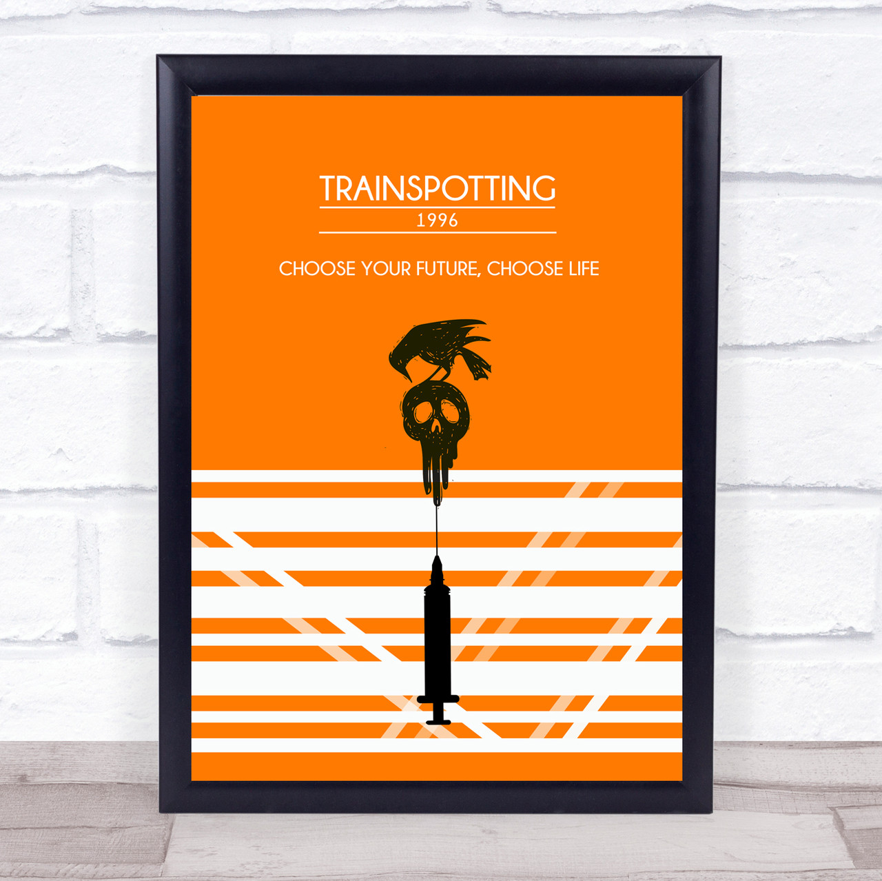 Trainspotting Poster Classic Syringe Wall Art Print - Red Heart Print