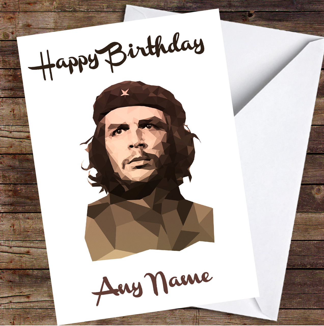 Che Guevara Polygon Simple Personalized Birthday Card - Red Heart ...