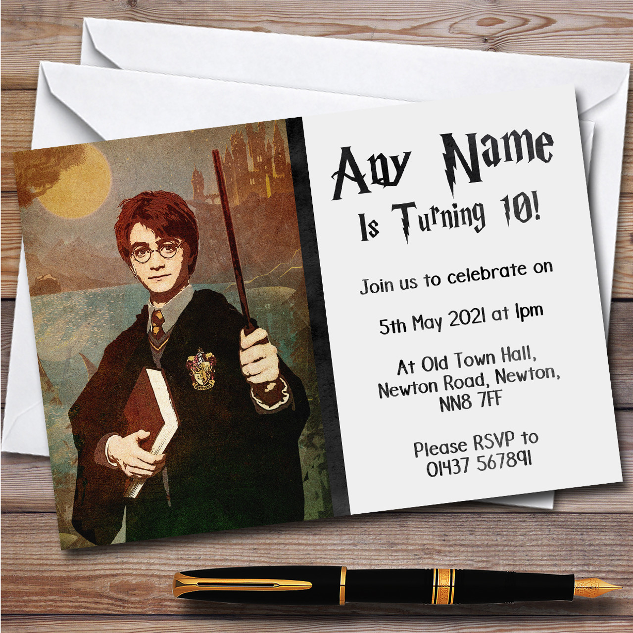 Harry Potter Vintage Children's Kids Personalized Birthday Party Invitations