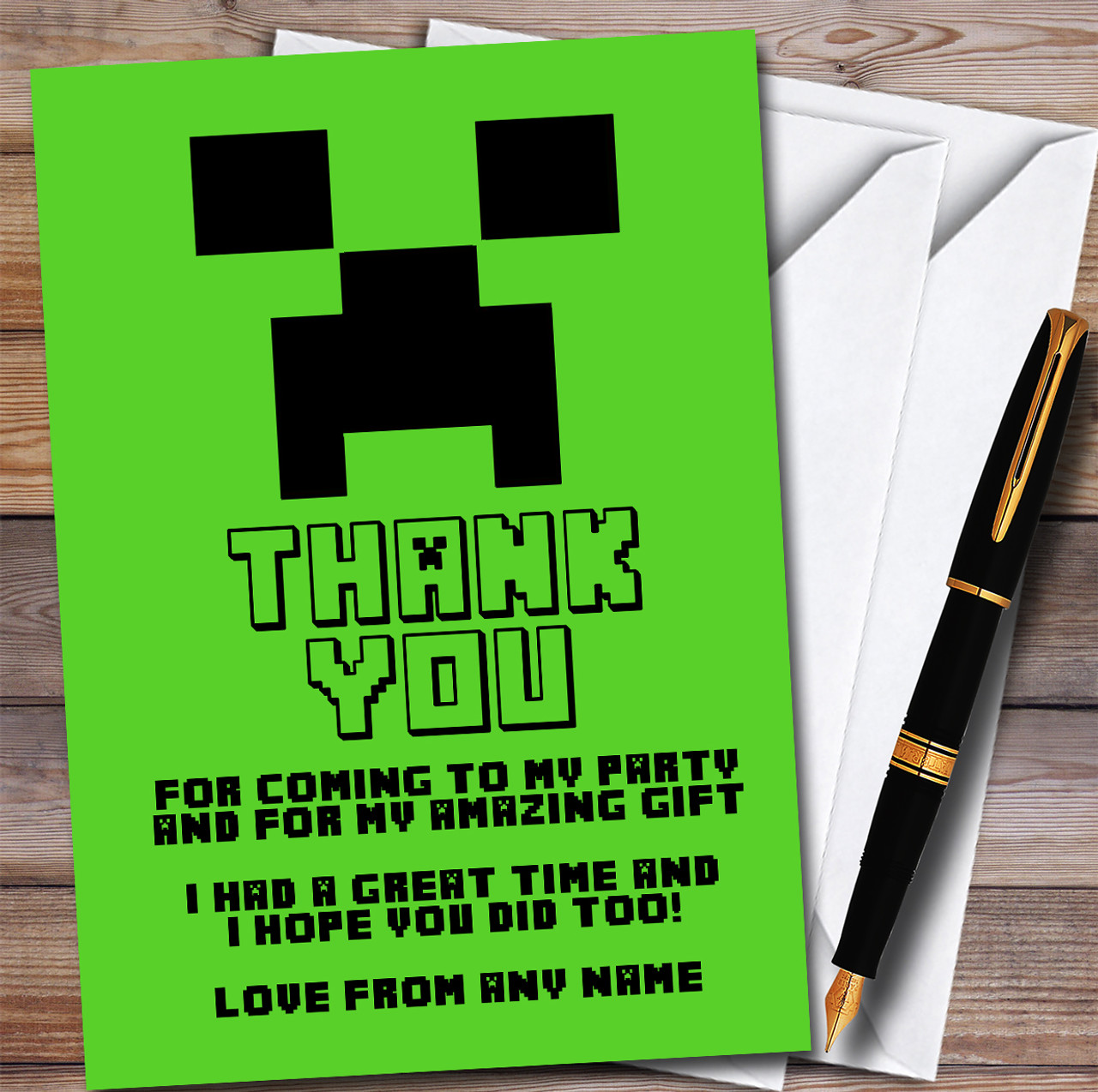 minecraft-creeper-children-s-kids-personalized-birthday-party-thank-you-cards-red-heart-print for Free Printable Minecraft Thank You Cards Minecraft Creeper Children's Kids Personalized Birthday Party Thank You Cards - Red Heart Print for Free Printable Minecraft Thank You Cards