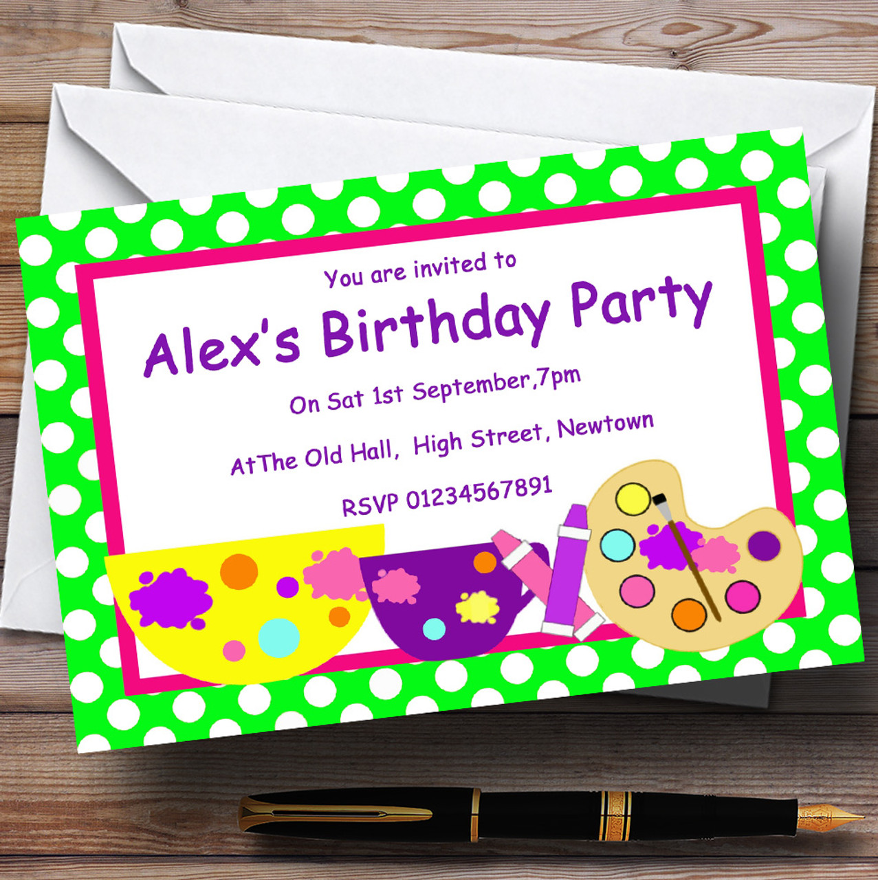 Art and craft birthday party invitation Template