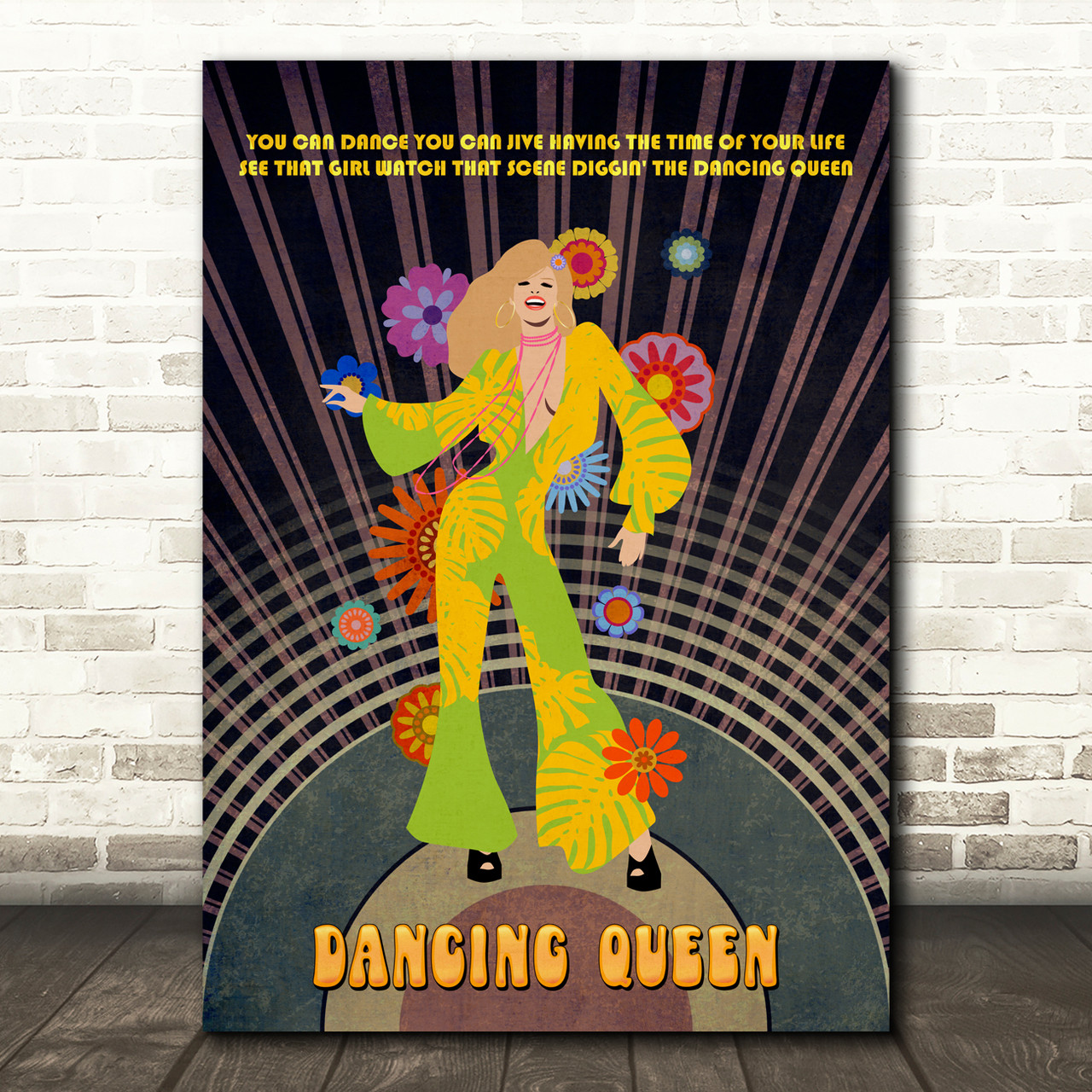Abba Dancing Queen Blonde Girl Music Song Lyric Wall Art Print - Red ...