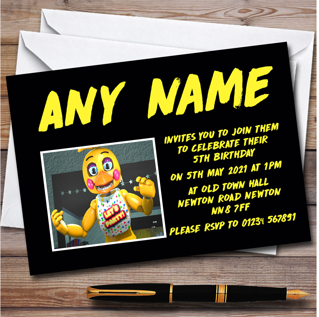 fnaf-five-nights-at-freddy-s-toy-chica-children-s-birthday-party-invitations-red-heart-print for Five Nights At Freddy S Free Printable Invitations Fnaf Five Nights At Freddy's Toy Chica Children's Birthday Party Invitations - Red Heart Print for Five Nights At Freddy S Free Printable Invitations