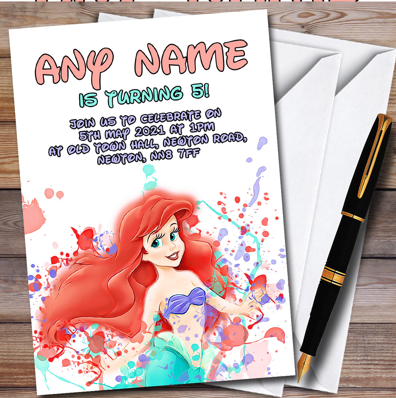 Little Mermaid Invitation  Mermaid Princess Ariel Invites