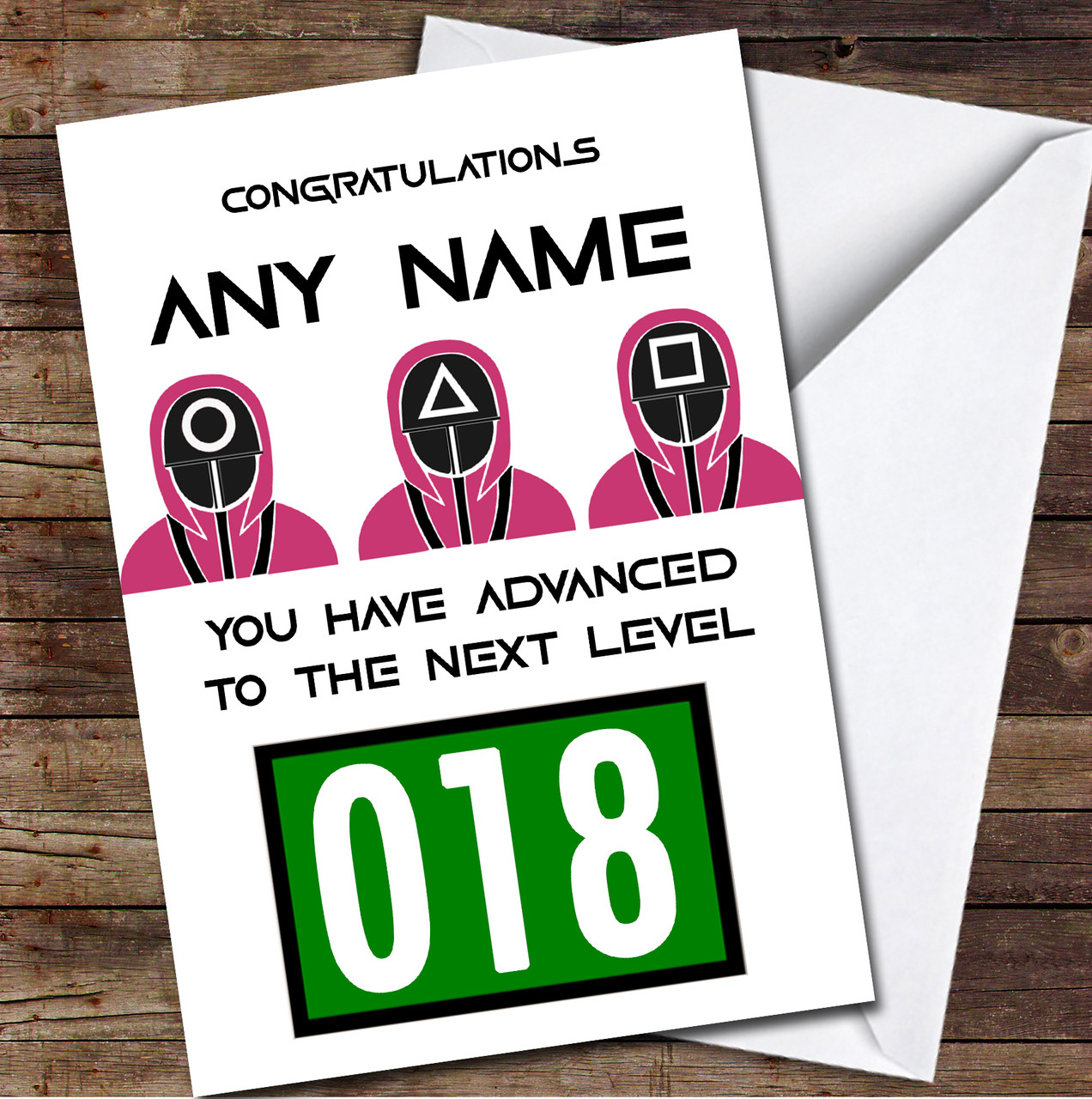 Squid Game Funny Next Level Any Age Personalized Birthday Card - Red Heart  Print