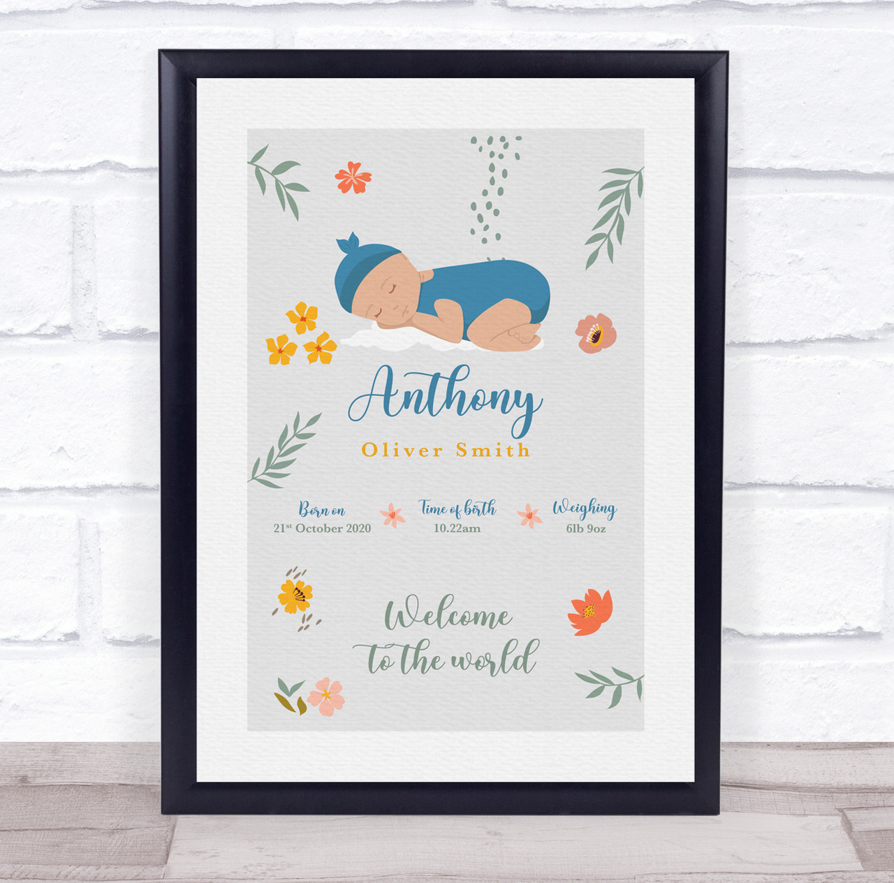 baby birth print template