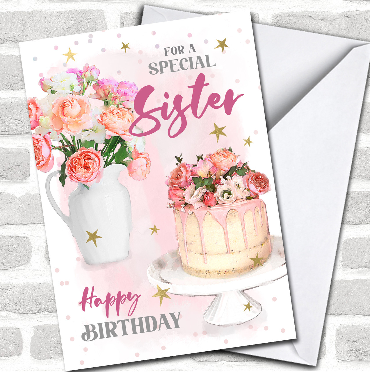 Pretty Birthday Cake With Pink Decor GIF - Happy Birthday, Sister |  SuperbWishes