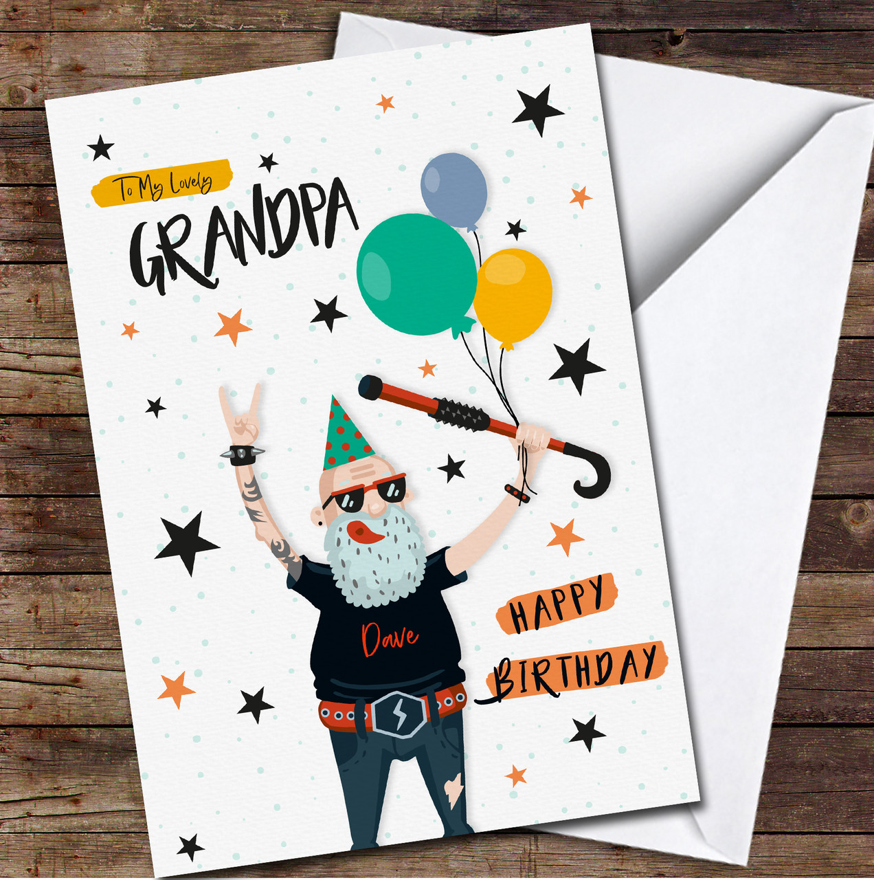 Grandpa Birthday Cool Grandpa Wearing Party Cap Card Personalized Birthday Card - Red Heart Print grandpa-birthday-printable-coloring-pages-for-kids-diy-gift-for-grandpas-birthday-from-grandkids-grandpa-birthday-card-from-grandson-etsy