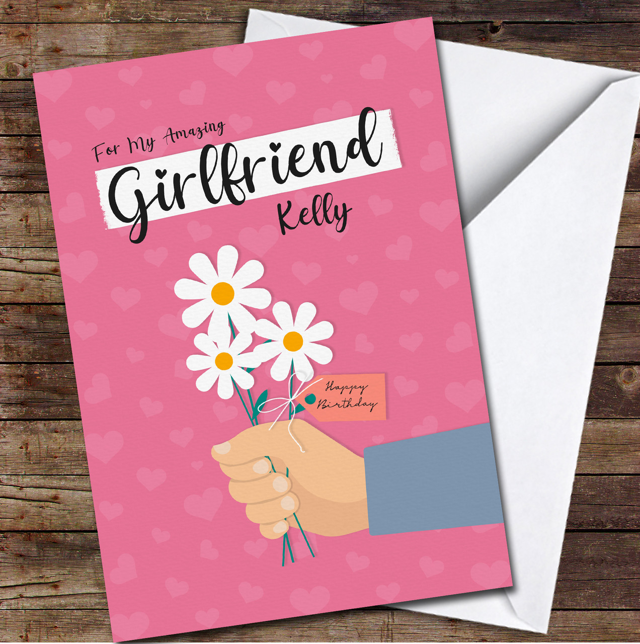  Personalised Will you be my girlfriend - Will you be my  girlfriend card - To be girlfriend Card - Handmade - Send to Recipient  (Blue) (Pink) : Handmade Products