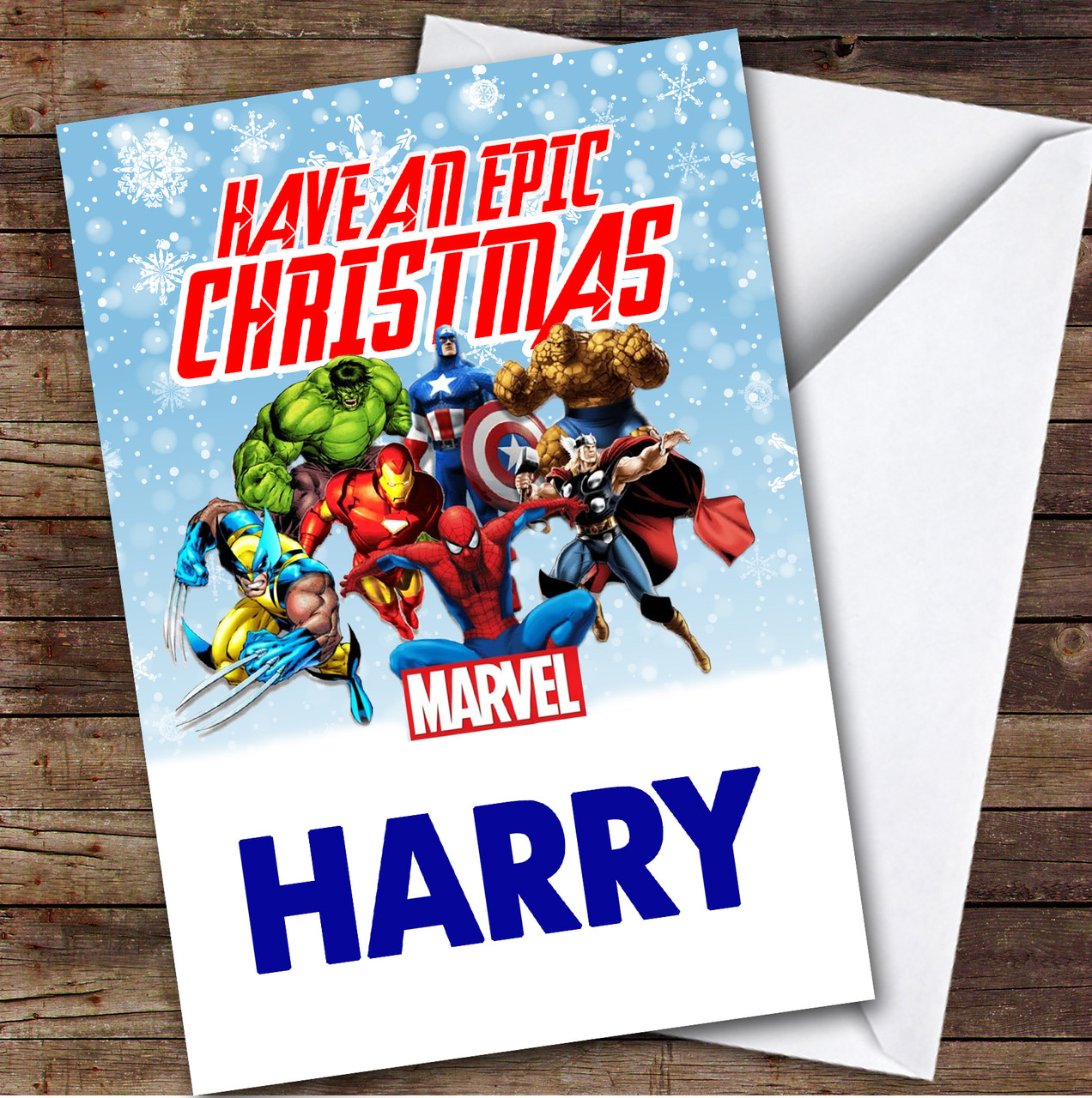 Marvel Heroes Winter Snow Superhero Personalized Kids Children's Christmas Card - Red Heart Print marvel-heroes-winter-snow-superhero-personalized-kids-children-s-christmas-card-red-heart-print