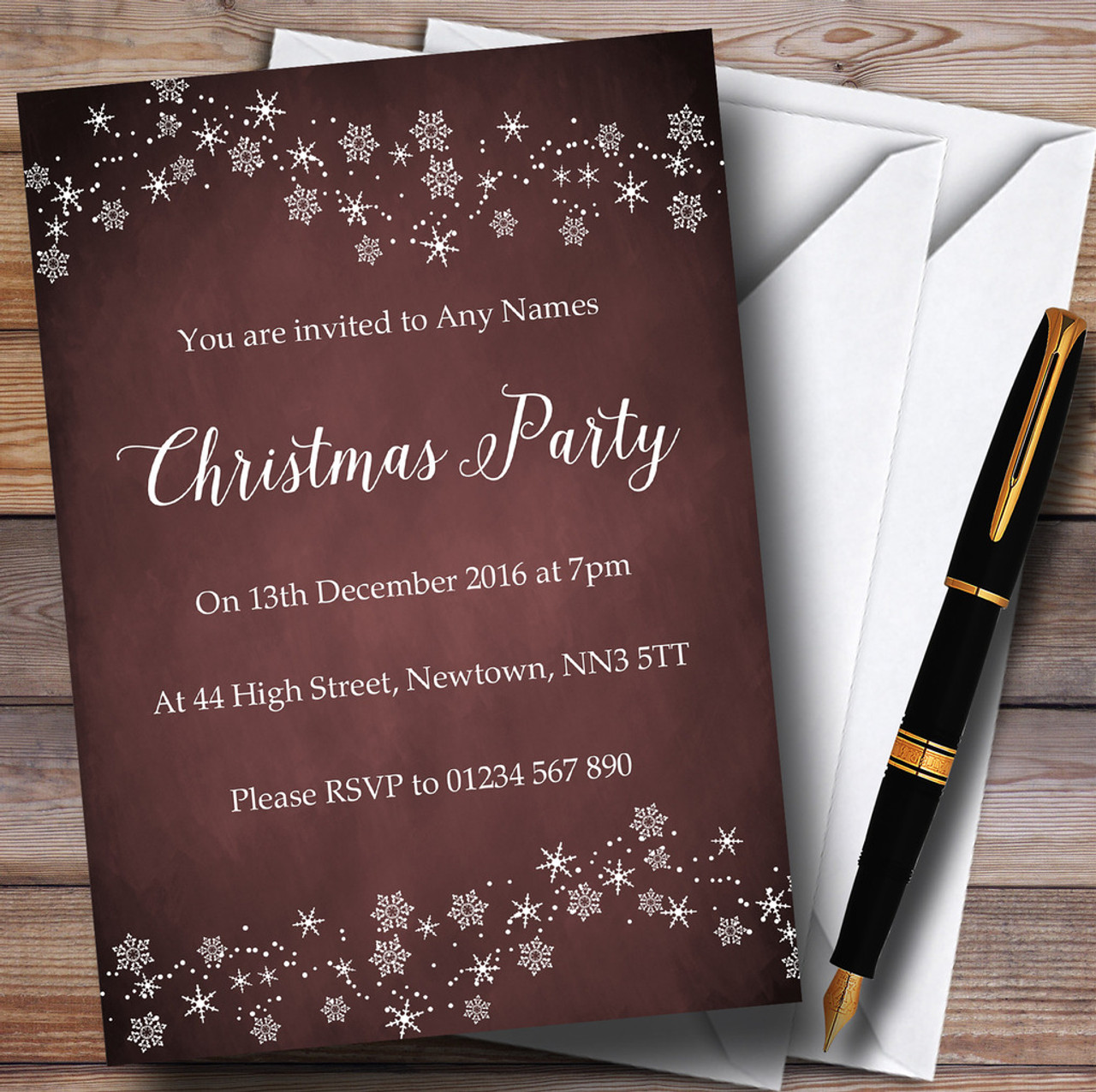 snowflake party invitations