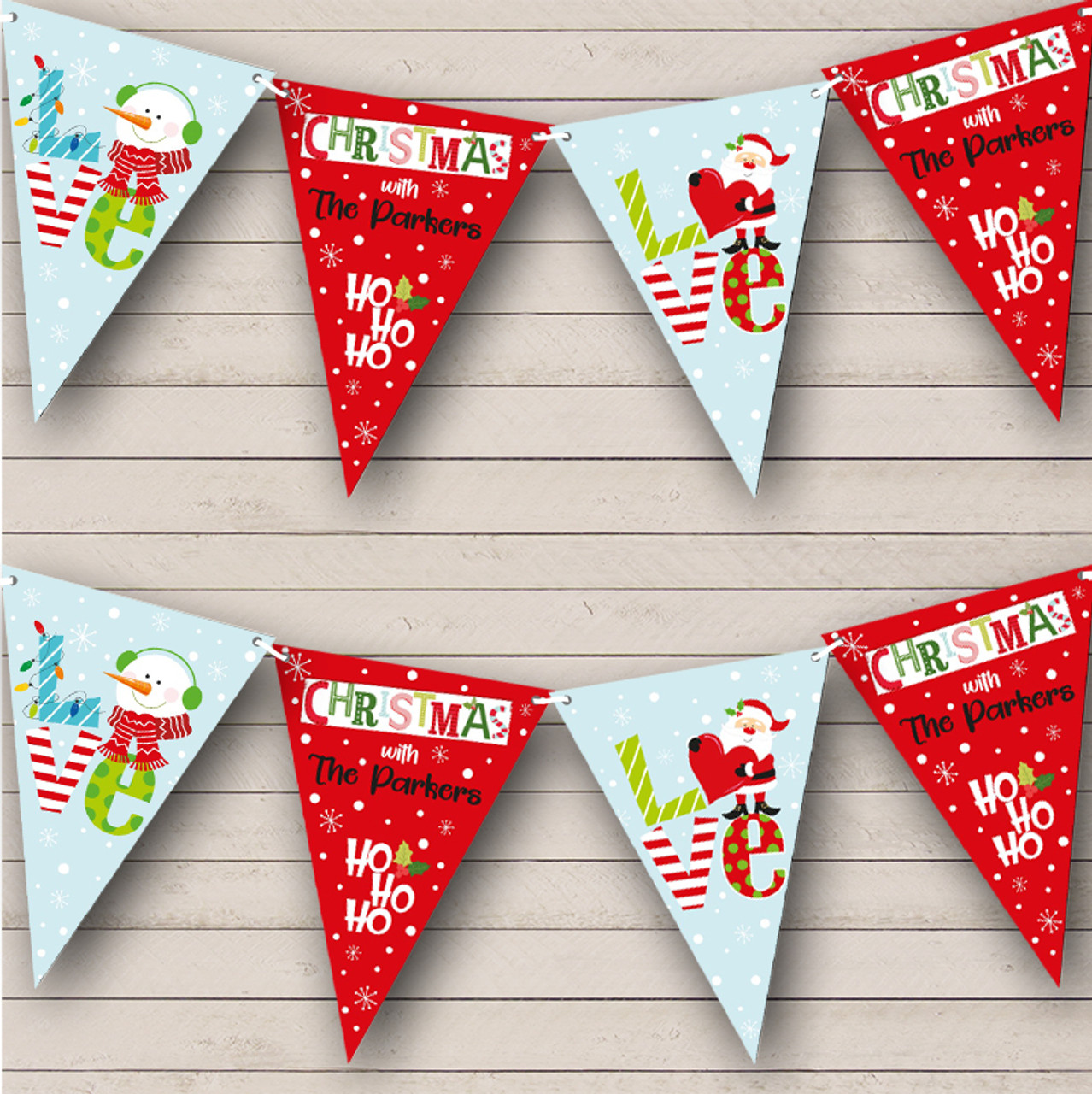 love-santa-with-snowman-personalized-christmas-banner-decoration-bunting-red-heart-print for Free Printable Christmas Bunting Template Love Santa With Snowman Personalized Christmas Banner Decoration Bunting - Red Heart Print for Free Printable Christmas Bunting Template