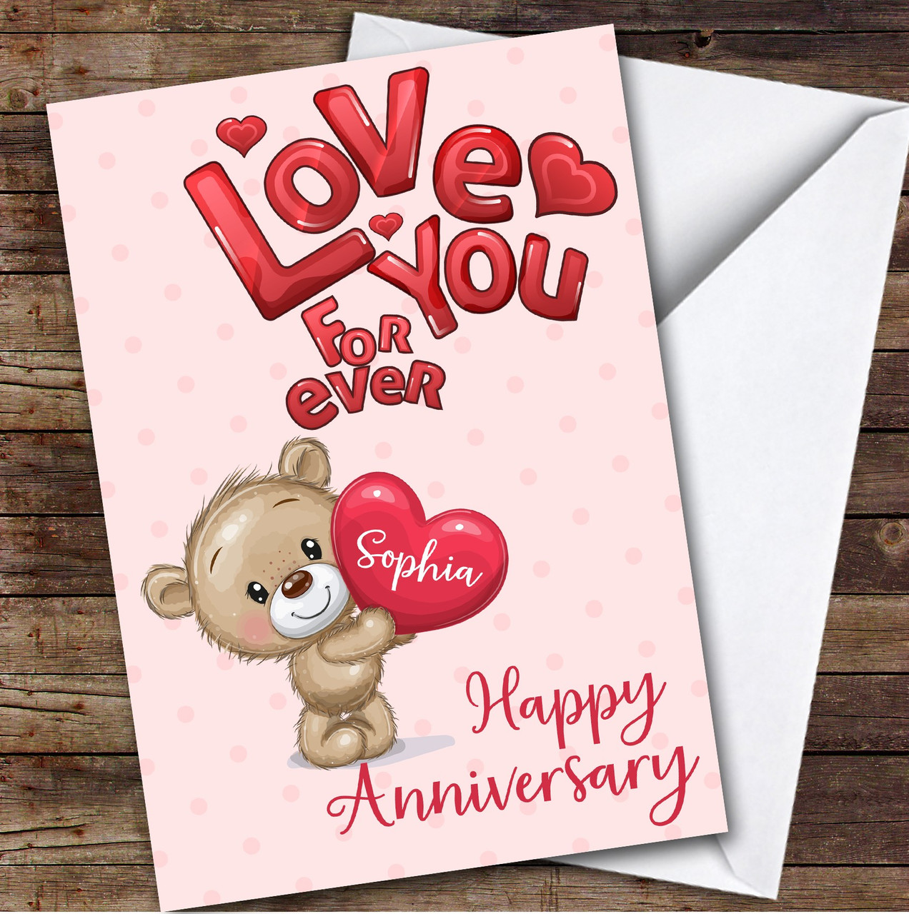 personalized-love-you-forever-cute-bear-holding-heart-happy-anniversary-card-red-heart-print