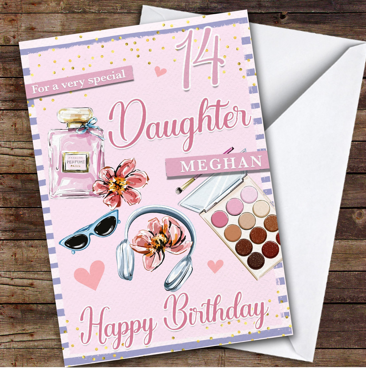 Personalised 12th Birthday Card: Girls Makeup Theme, Daughter