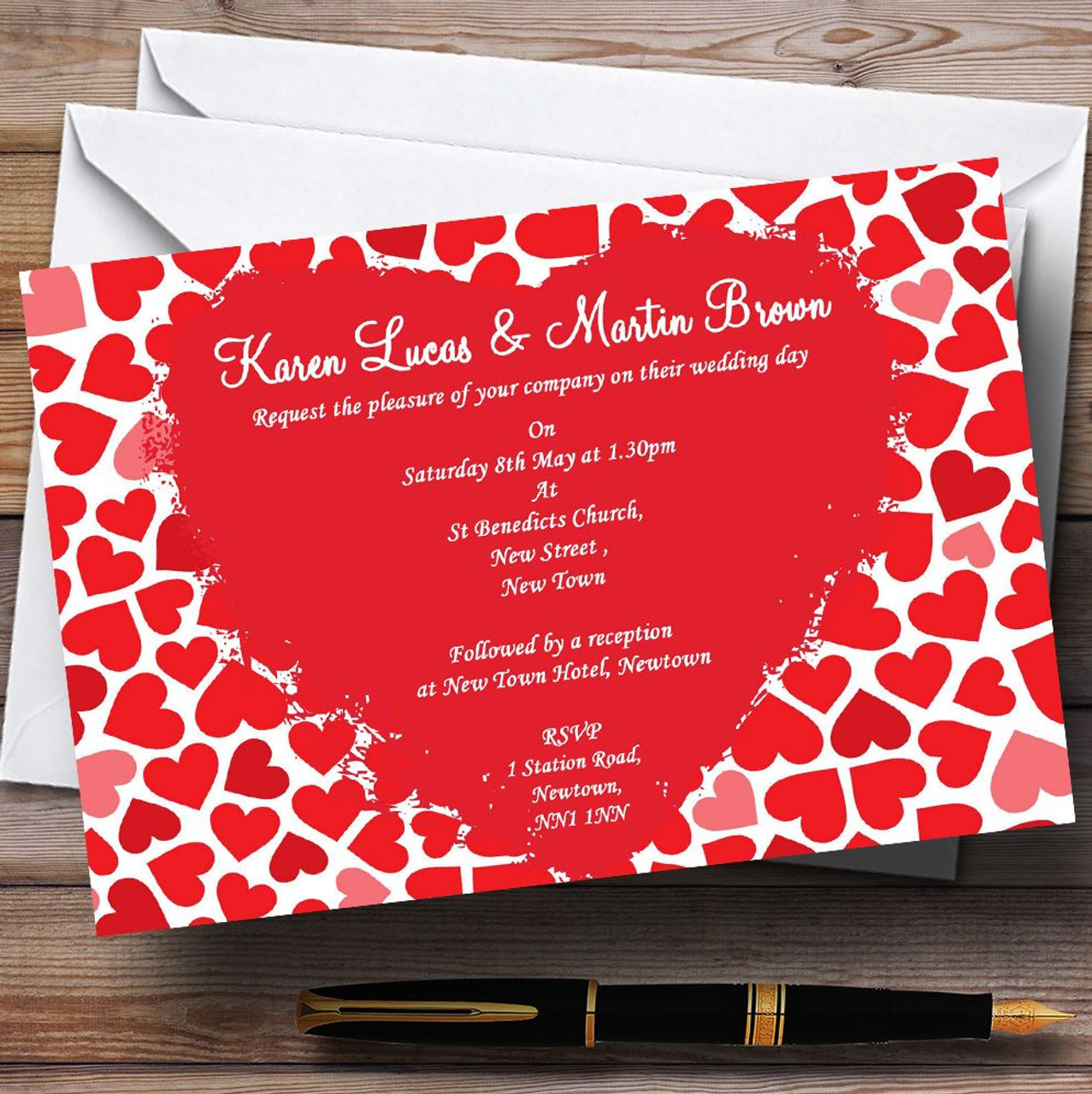 Romantic Monogram Wedding Invitation