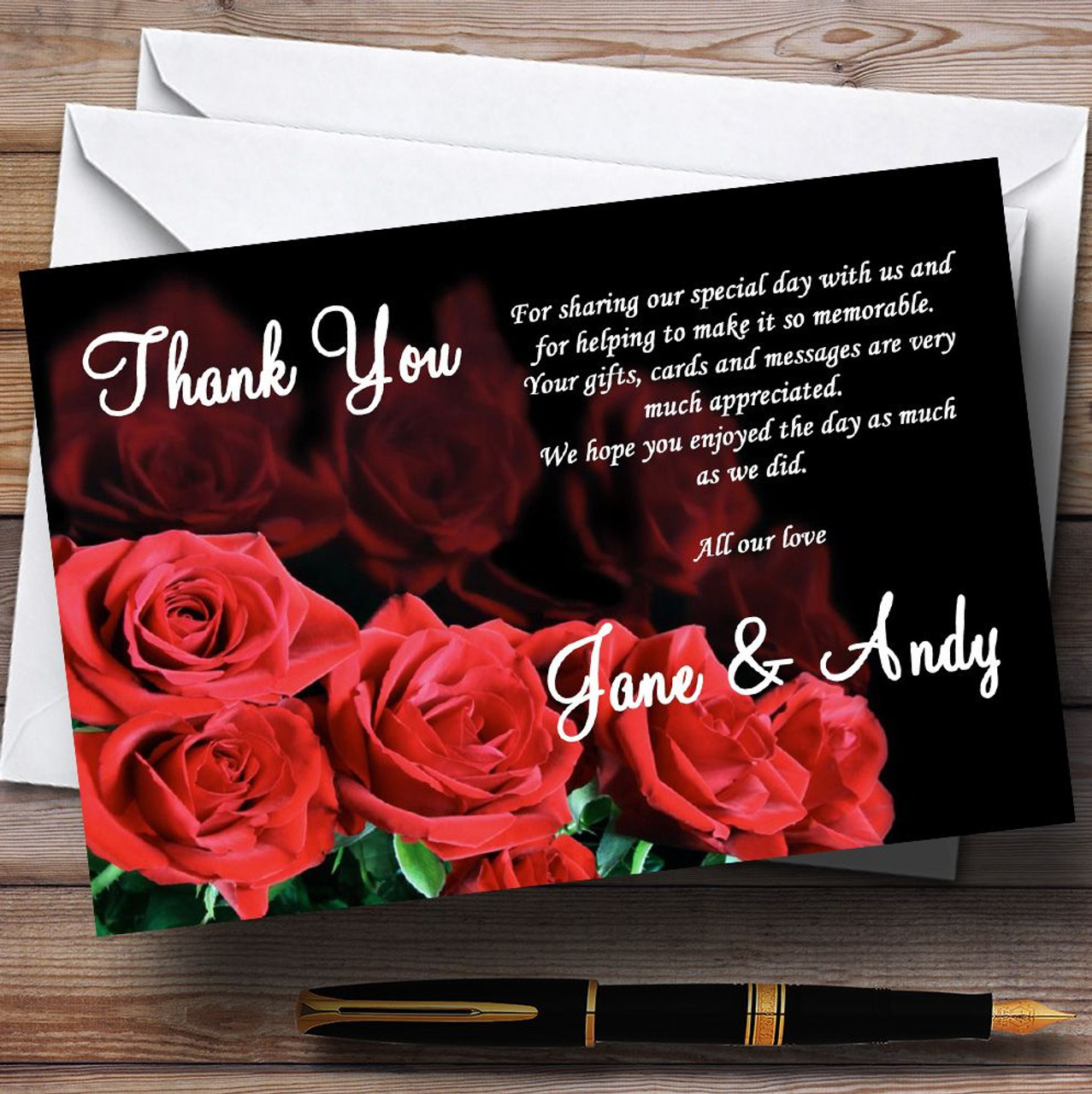 thank you images with red roses