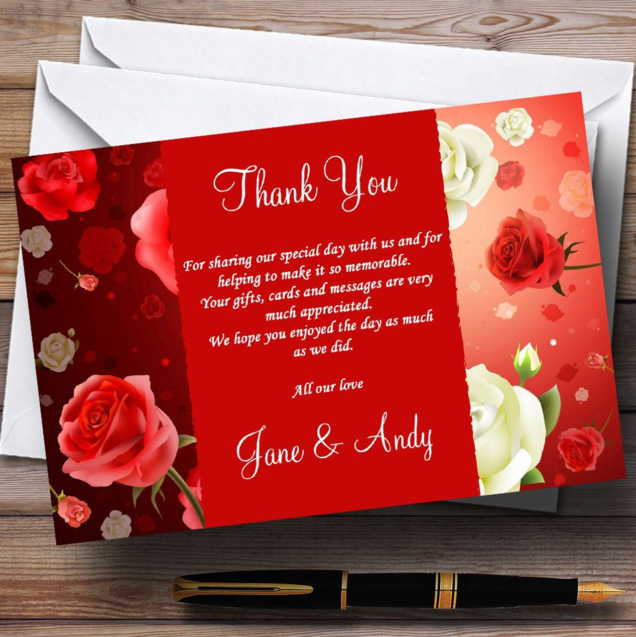 thank you images with red roses